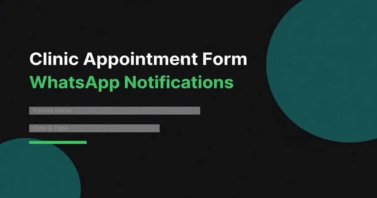 Clinic appointment form banner: WhatsApp notifications for staff