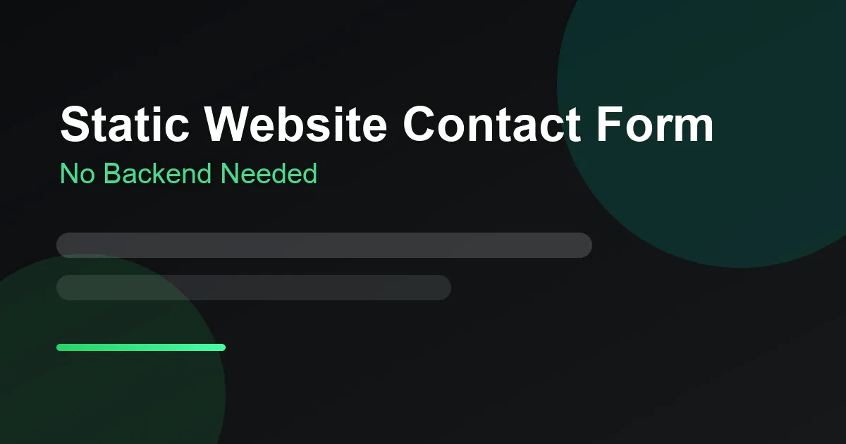 Static website contact form banner: No Backend Needed
