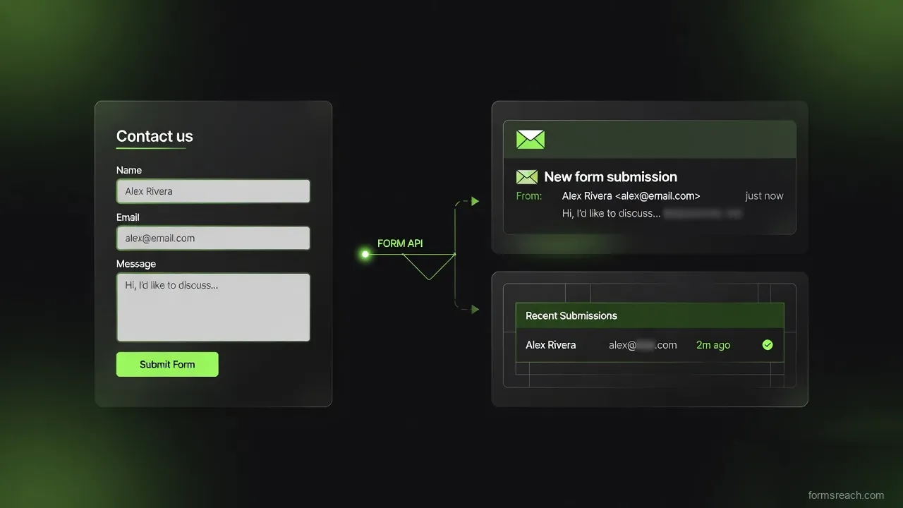 Contact form pointing at a form API backend instead of a thin email-only endpoint