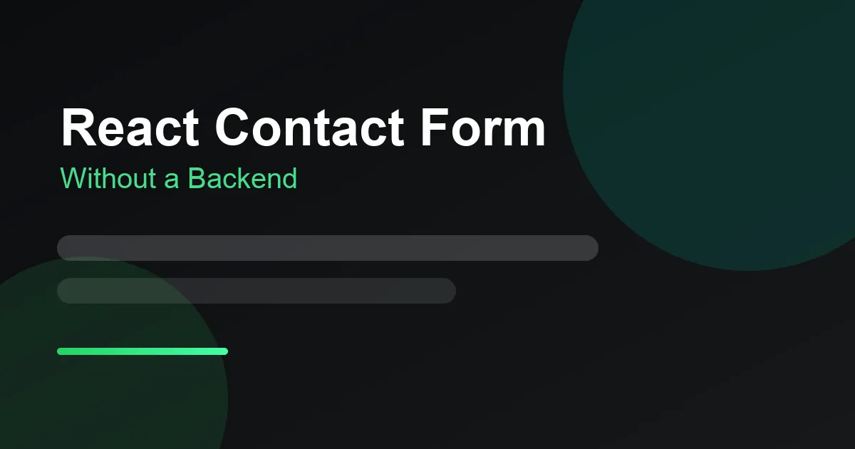 React contact form banner: Without a Backend