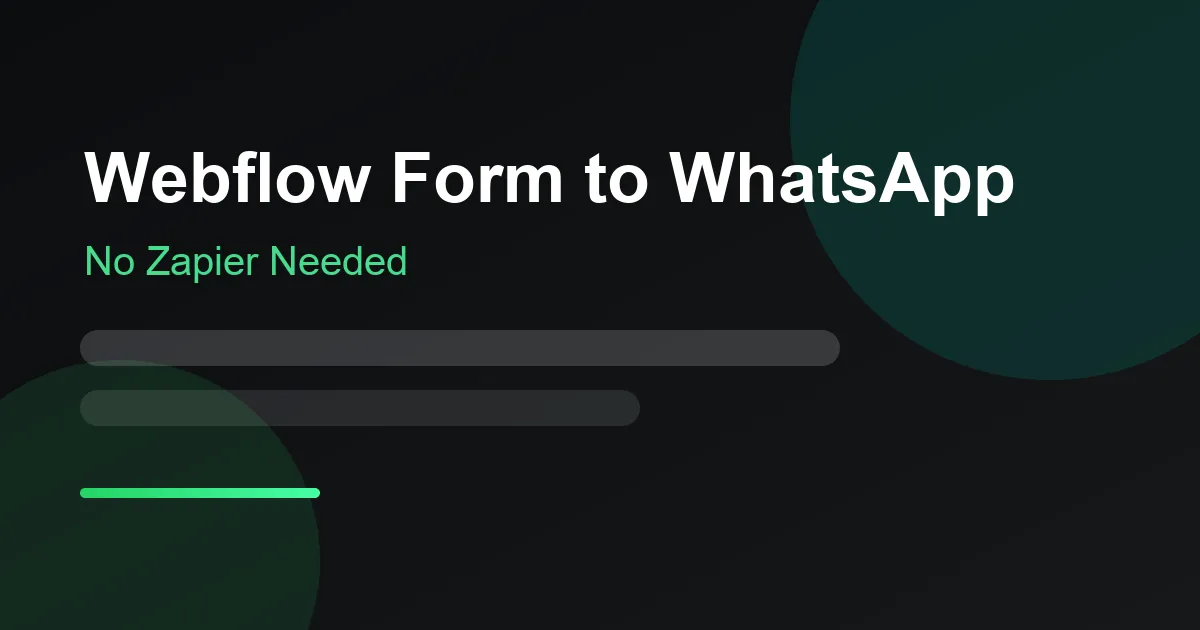 Webflow form to WhatsApp banner: No Zapier Needed