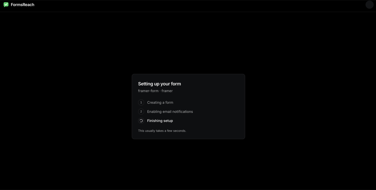 FormsReach form creation screen after login